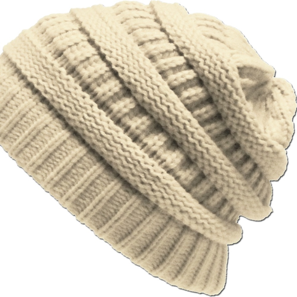 Baggie Slouch Ivory Beanie